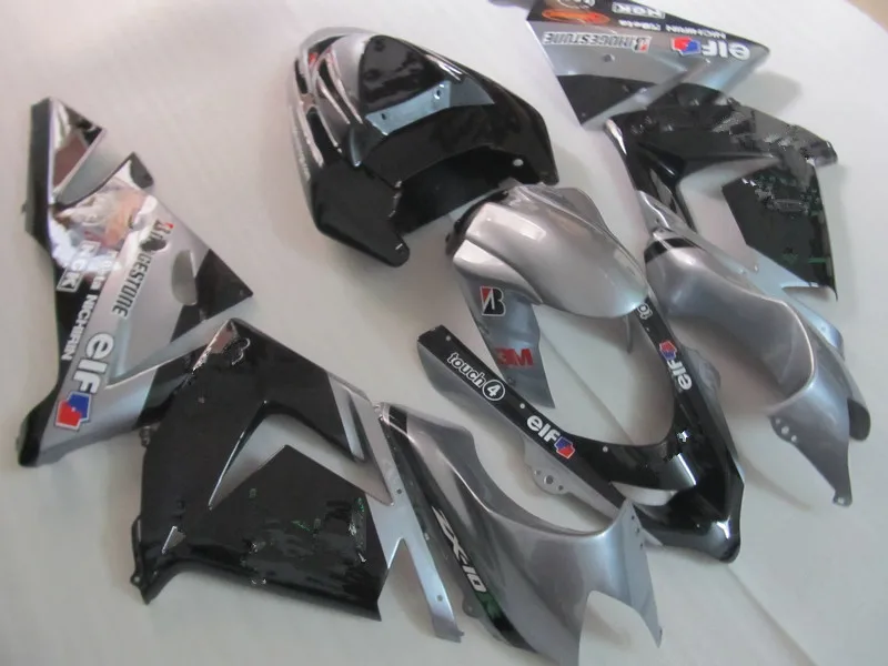 Мотоцикл Запчасти для Kawasaki ZX10R 2004 2005 обтекатель Ninja комплект ZX 10R 04 05 серебристый