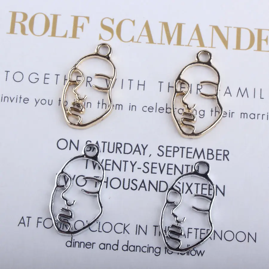 50 шт. ажурные привлекательные подвески в форме лица для женщин