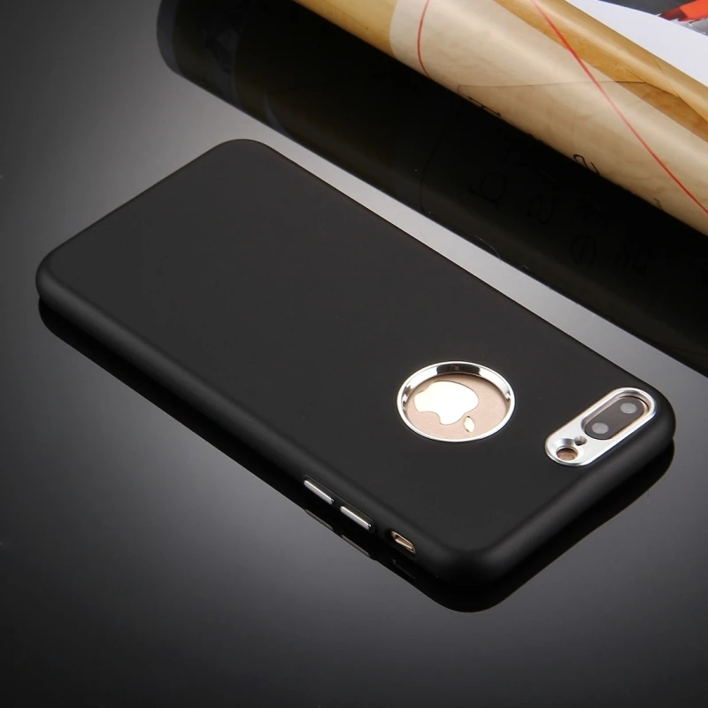 Для iPhone 7 чехол силиконовый масляный носик Мягкий ТПУ металлический кнопочный
