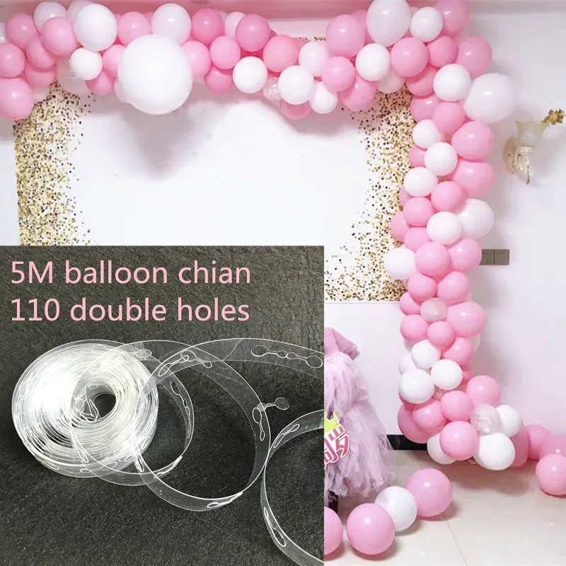 5Mballoonchain 7/11 пробки держатель воздушных шаров колонна-подставка прозрачный пластиковый шар палочка День Рождения украшения Детские свадебные шары Декор сувениры - Color: 5Mballoonchain