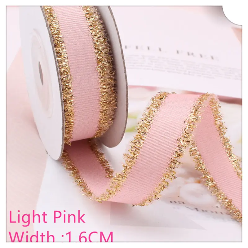 LightPink Width1.6CM Пномпень шелковая лента ширина ленты 1,6 см-2,5 см длина 5 метров Подарочные ленты для выпечки торта для рукоделия бандаж сделай сам бант цветы - Цвет: LightPink Width1.6CM
