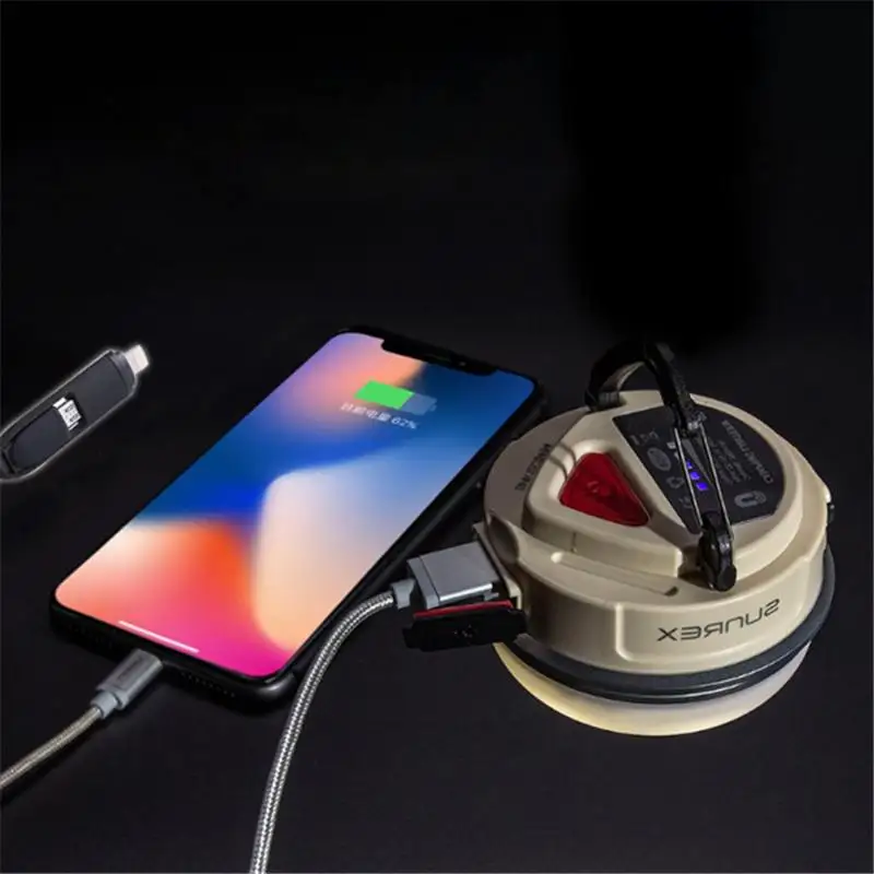 SUNREI портативный CC-MAX 2,4 Вт 10-280LM светодиодный USB кемпинговый светильник IPX5 Водонепроницаемый 5 режимов работы лампы Открытый аварийный фонарь складной