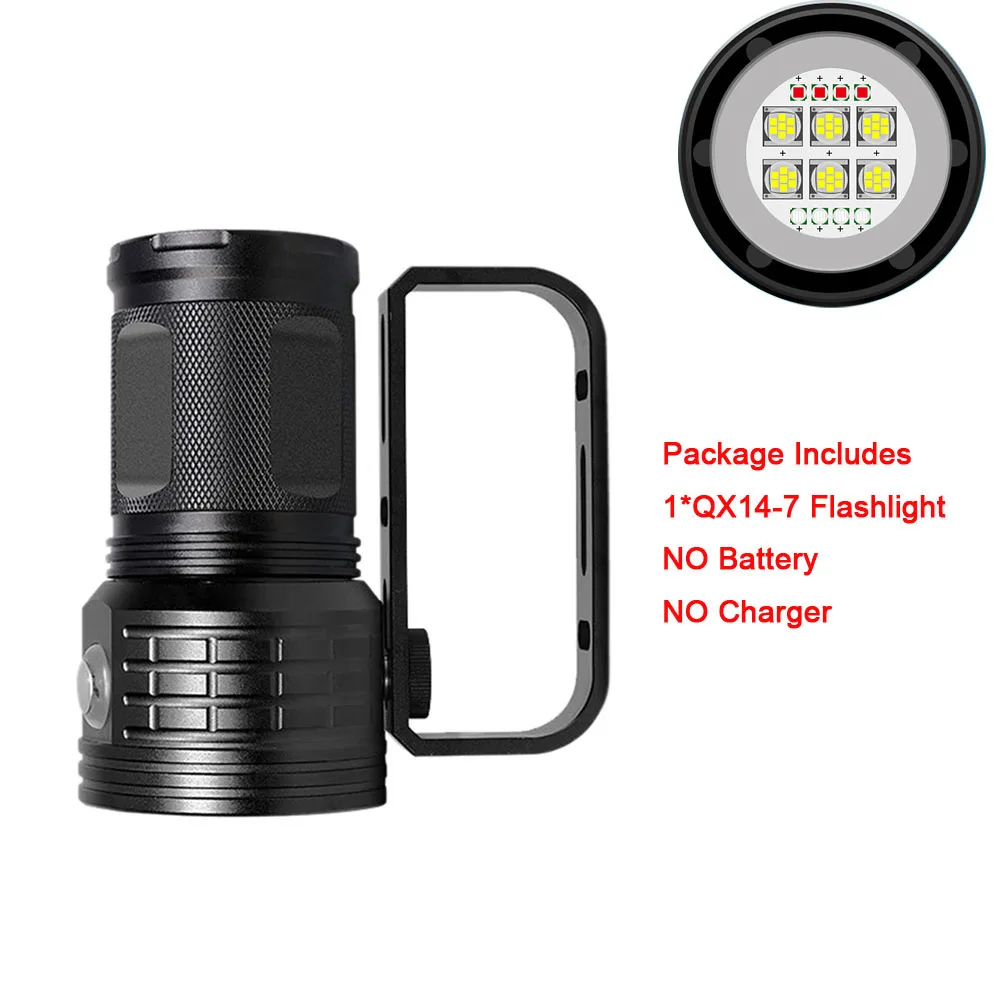 QX14-7 Дайвинг Lanterna Flash светильник 18650 фонарь подводный 80 м светильник для фотографии видео Лампа L2 белый красный синий светодиодный светильник для подводного плавания - Испускаемый цвет: QX14-7