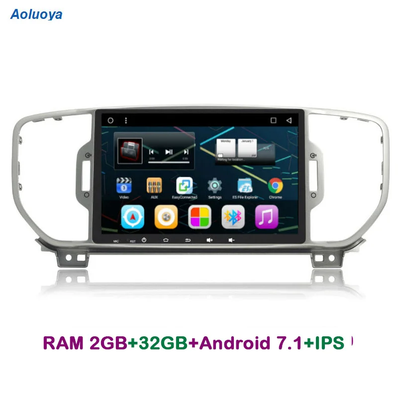 Aoluoya IPS RAM 2 Гб + 32 ГБ четырехъядерный Android 7 1 Автомобильный DVD Радио GPS плеер для KIA