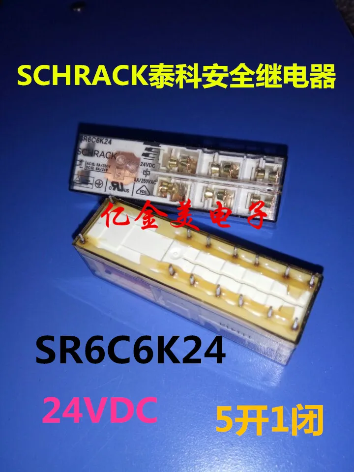 

Safety Relay SR6C6K24 24VDC 5 open 1 closed 14 feet 8A