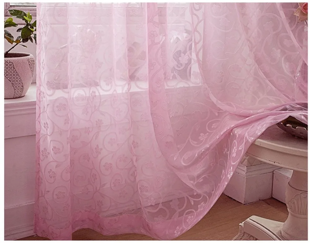 Жаккардовые шелковые срезанные цветы марлевые занавески шторы спальни комнаты