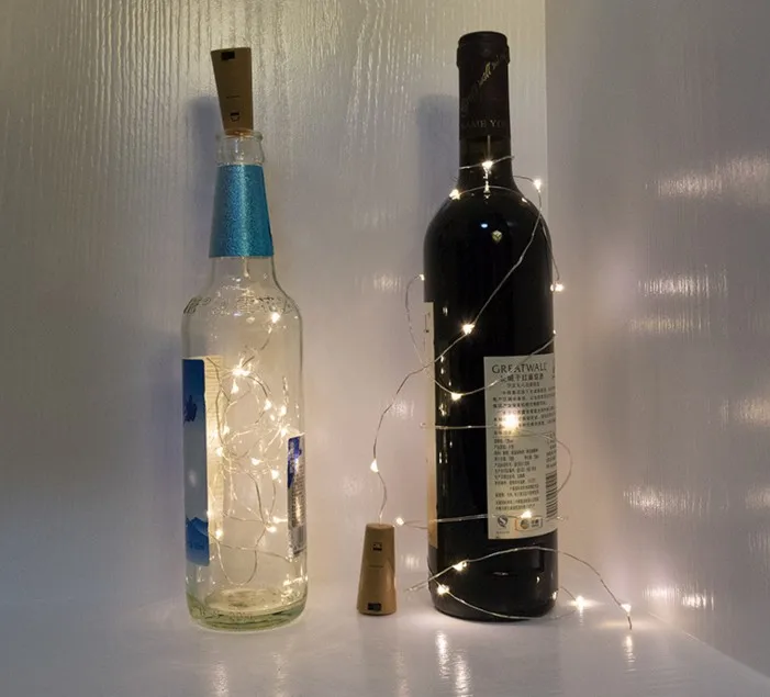 Светильники для винных бутылок пробка медная проволока гирлянда свадебного