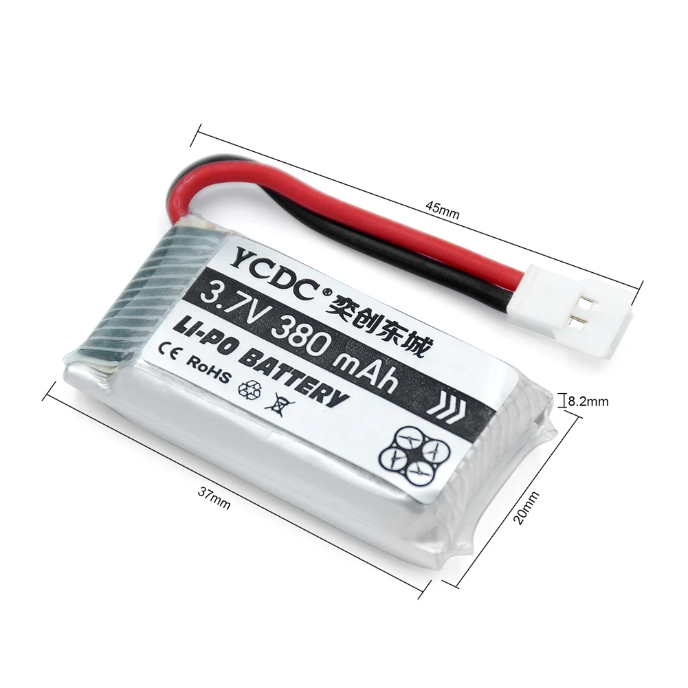 380mAh 1200mAh 3,7 V Li-Po Lipo батарея для SYMA X5C X5SW X5C-1 X5SC JJRC H37 Топ RC Квадрокоптер Дрон батарея для Дрон SYMA - Цвет: 380mAh