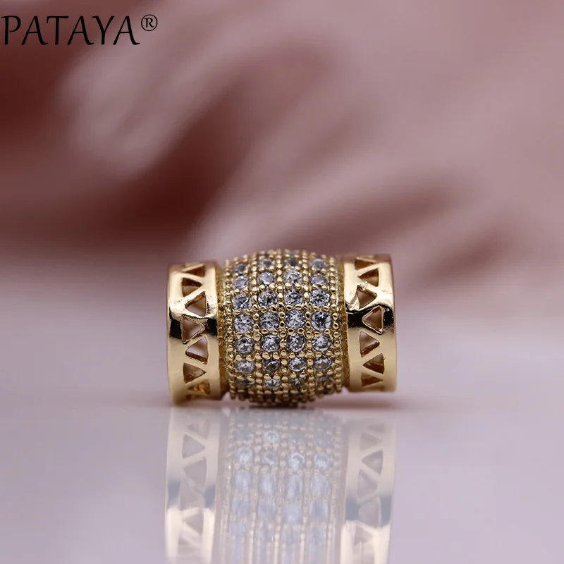 PATAYA, новинка, карамельные формы, Роскошные Полые Подвески, 585, розовое золото, натуральный циркон, женские длинные ожерелья, свадебные ювелирные изделия