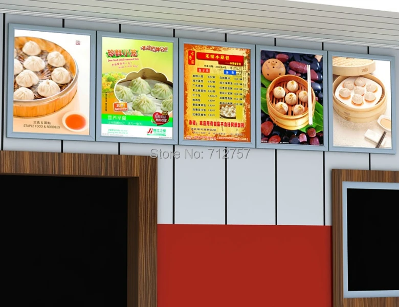 A3 светодиодная световая коробка/светящаяся афиша дисплей защелкивающаяся рамка