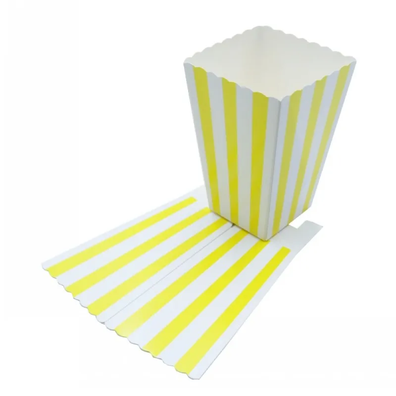 6 шт./лот, украшение для душа для ребенка, коробки для попкорна, для детей, для вечеринки в честь Дня рождения, для мальчика и в полоску для девочки, узор в горошек, шеврон, домашний декор