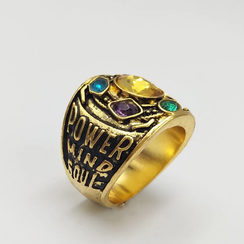 Infinity Gauntlet Ring Cosplay Alloy Rings Jewelry Crystal Prop