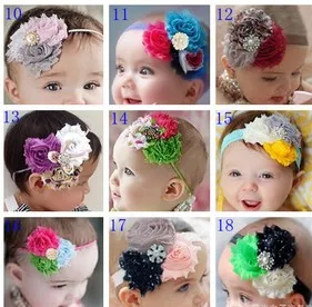 Лидер продаж 28 цветов детские повязки на голову с цветами со стразами для девочек