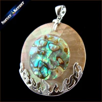 collares new natural paua abalone shell necklace pendants jewelry new fashion bijoux women leather chain necklaces ska12