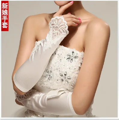 3 в 1 комплект Новое свадебное платье кружевная вуаль тянущиеся атласные перчатки