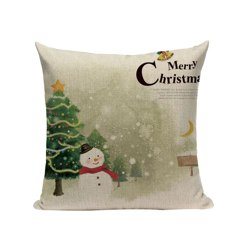 Рождественский чехол с рисунком из хлопка и льна 45x45 см|pillow case square|pillows pillowalmofada