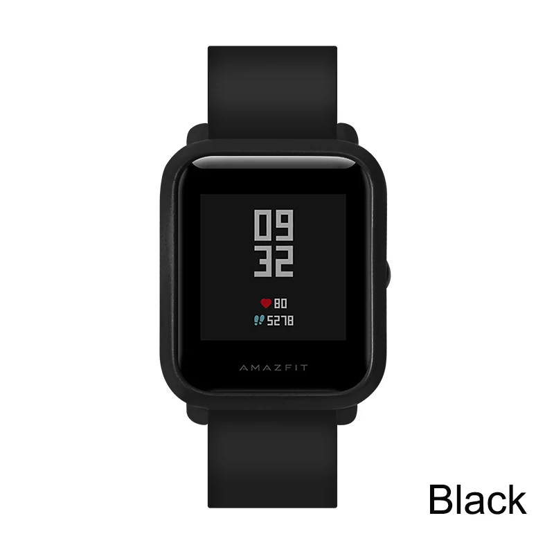Чехол SIKAI для Xiaomi Amazfit Bip, цветной сменный жесткий чехол, защитный чехол для Midong Amazfit Bip Smart Watch Pace - Цвет: Black case
