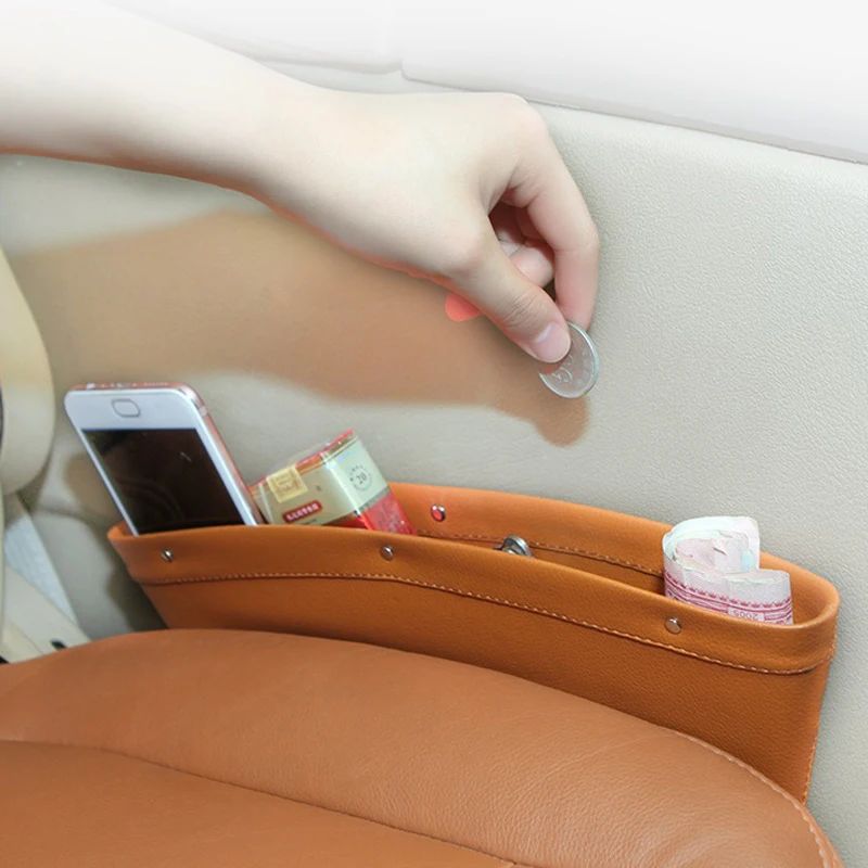 2 шт. Карманный кожаный ящик для хранения на автомобильное сиденье с прорезями
