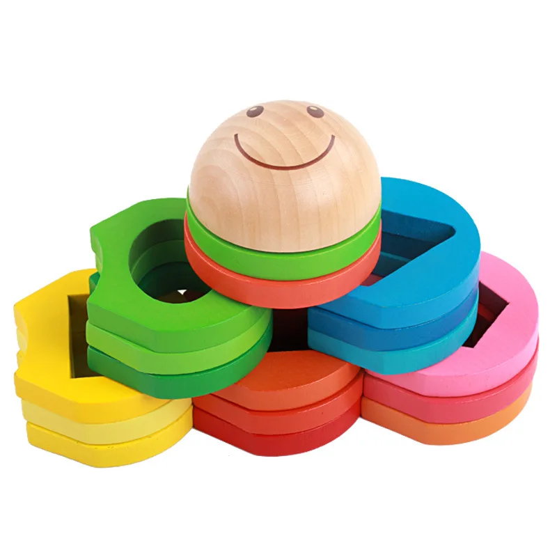 Детская развивающая игрушка Монтессори деревянные головоломки в форме