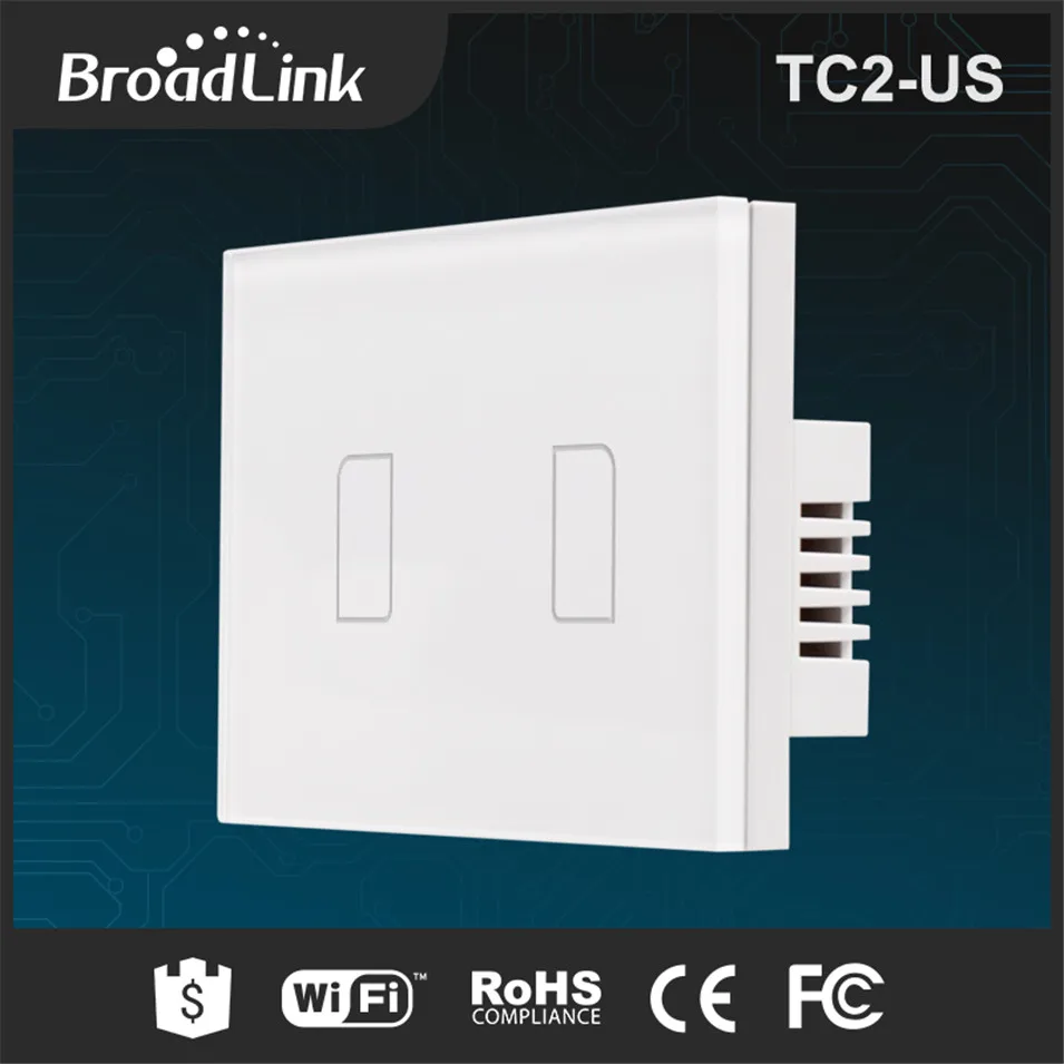 Broadlink TC2 US/AU умный дом RF433 сенсорный выключатель света 2 банды 1 способ