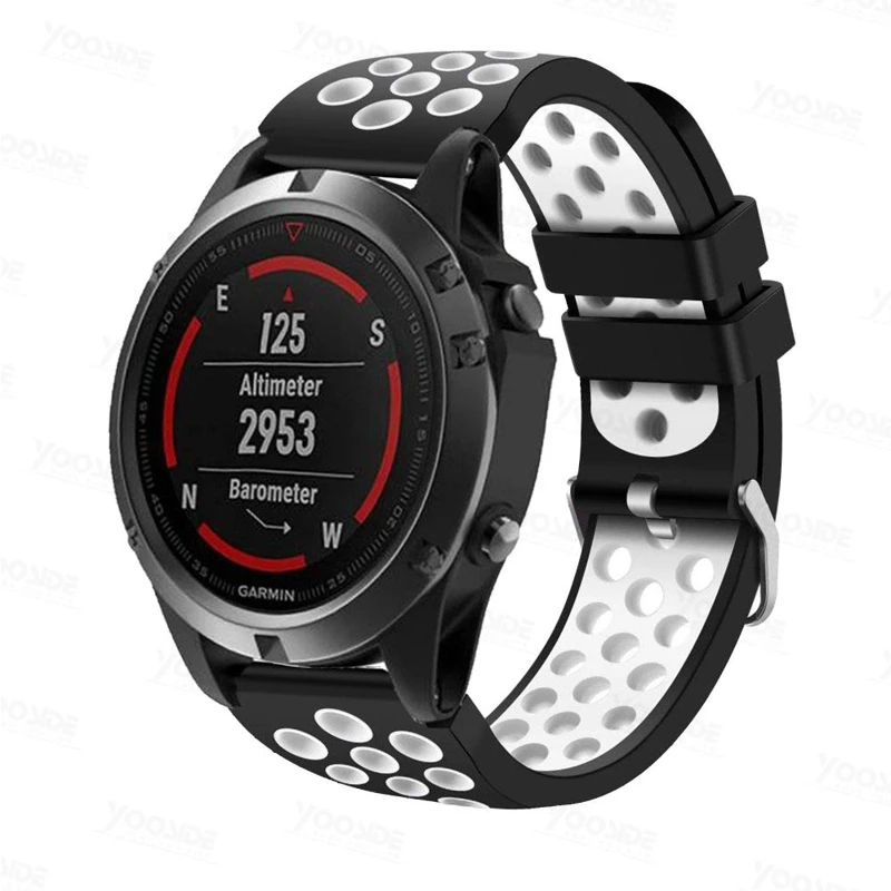 22 мм силиконовый ремешок для часов Garmin Forerunner 935/Quatix 5/Fenix 5/5 Plus браслет с ушками адаптер(не быстро подходит