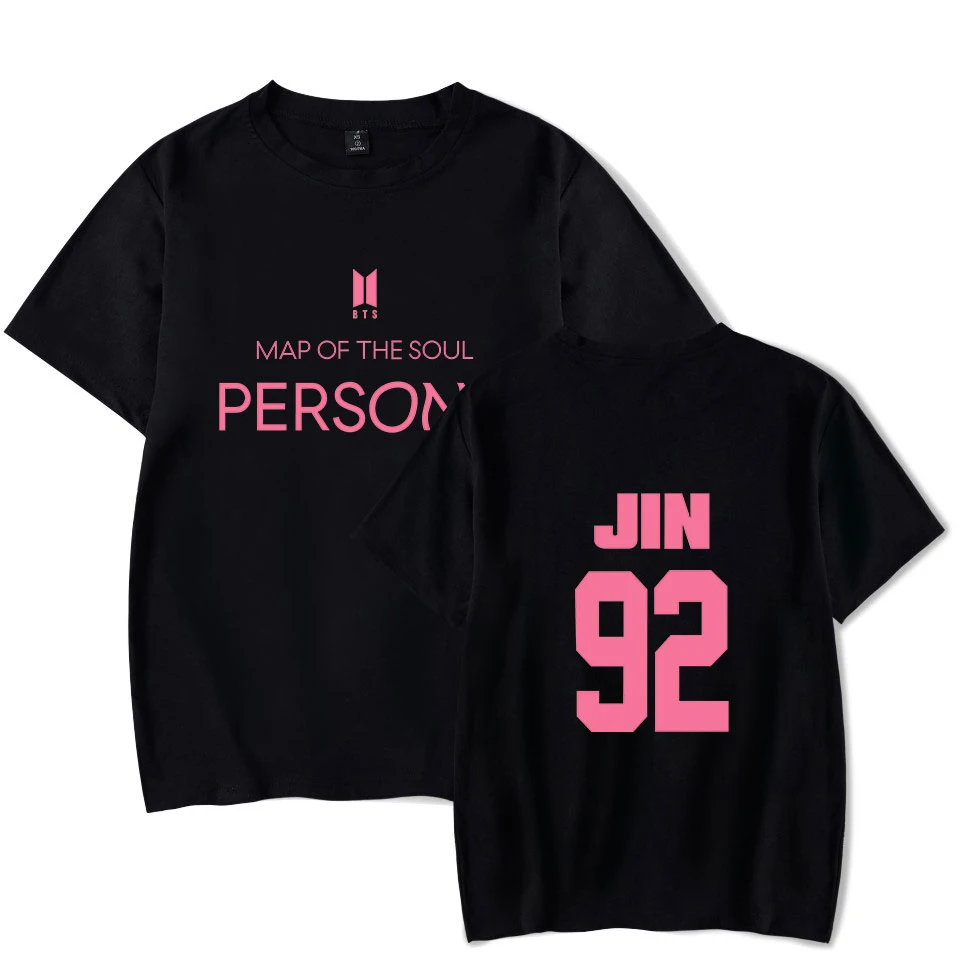 92JIM BangTanBoys карта душа Persona Женская летняя футболка Harajuku вееры для девушек Kpop