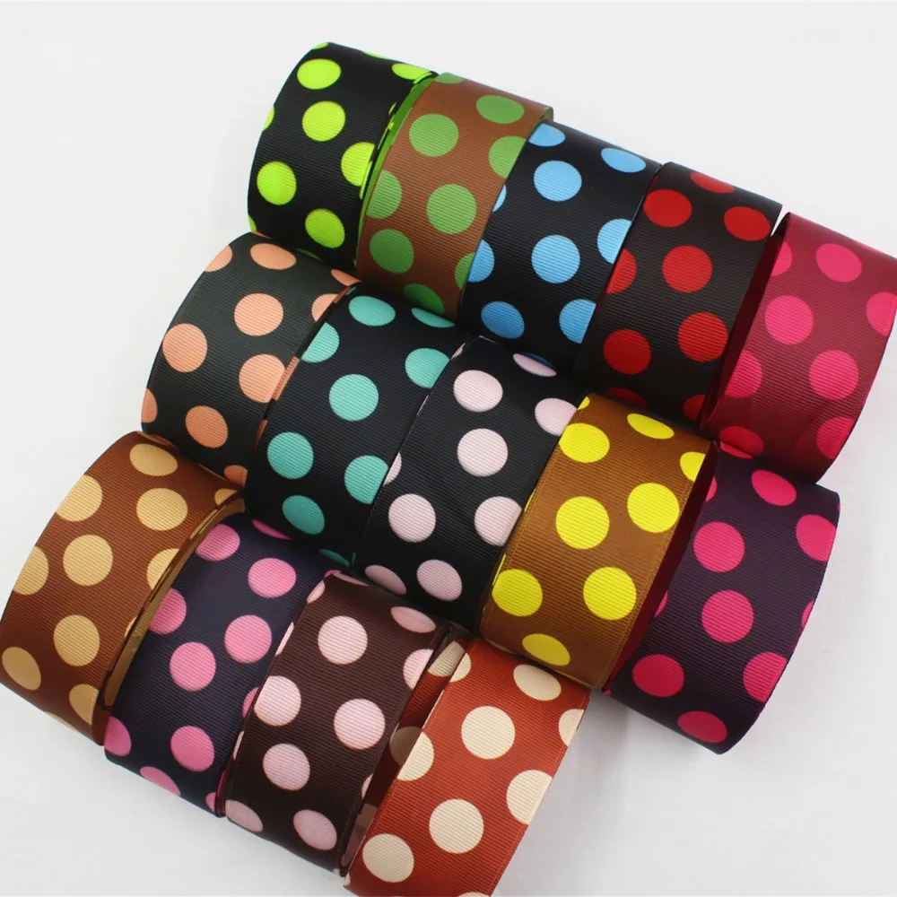 

16708-33F1 , 14 color can choose 38mm Dot Printed grosgrain ribbon, DIY handmadeHair accessories Material wedding gift wrap