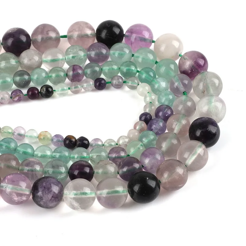 Nicebeads натуральный камень красочный флюорит круглые свободные бусины 15 дюймов
