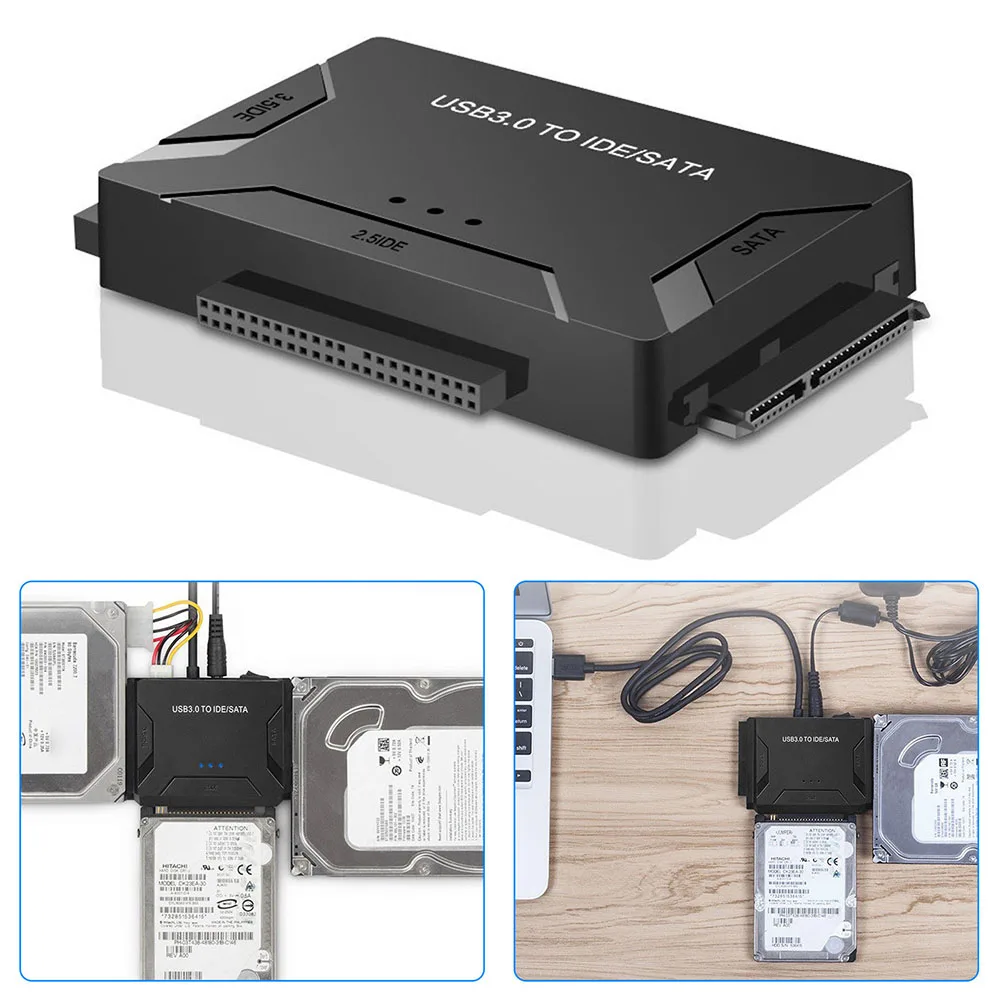 

USB 3.0 to IDE SATA Converter External Hard Drive Adapter Kit 2.5" 3.5" Cable UY8