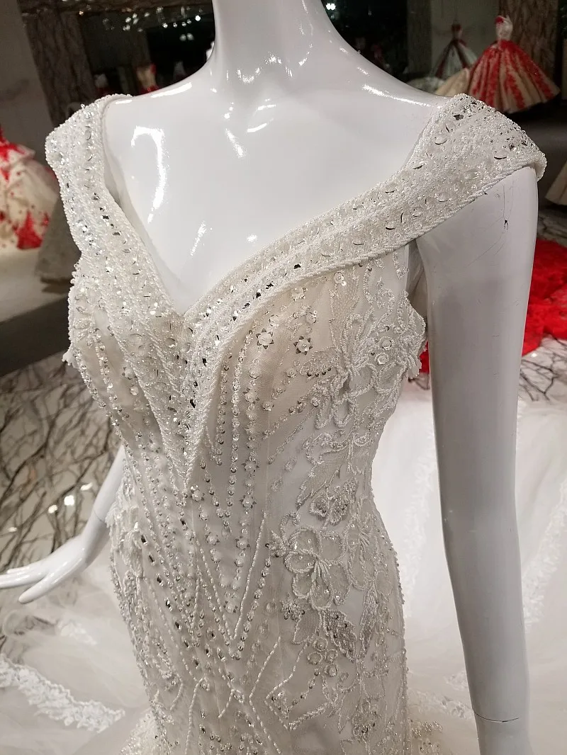 2018 платье Русалочки для свадьбы с глубоким вырезом сексуальное Кристальное