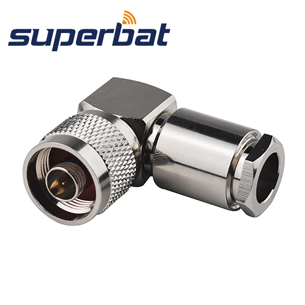 Superbat N Clamp Male Right Angle RF Coaxial Connector Cable Mount 50 Ohm for Cable RG213 RG8 LMR400