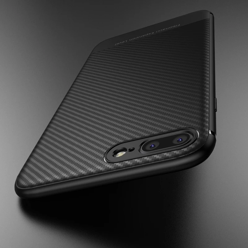 Carbon Fiber Case for iphone X 7 8 plus thin Slim Back Luxury 6S 6 Silicon Soft Black Cover |