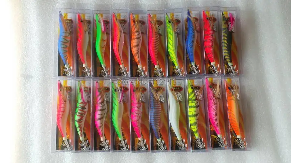 20 шт. Glow в Dark Световой Рыболовные Приманки Приманки Squid Egi Креветки джиги Hooks.13.5cm 20 г