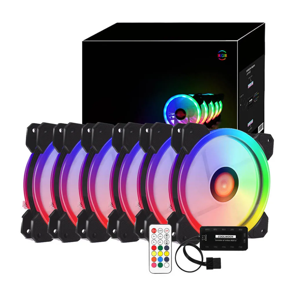 Choice 6 RGB PC вентилятор 12 В 6 Pin 12 см охлаждающий вентилятор с контроллером для компьютера бесшумный игровой чехол - Цвет лезвия: Choice 6