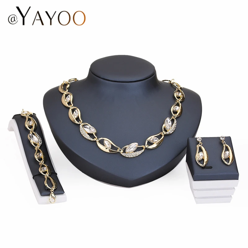 AYAYOO Модный свадебный набор украшений для женщин африканские бусы золотого цвета