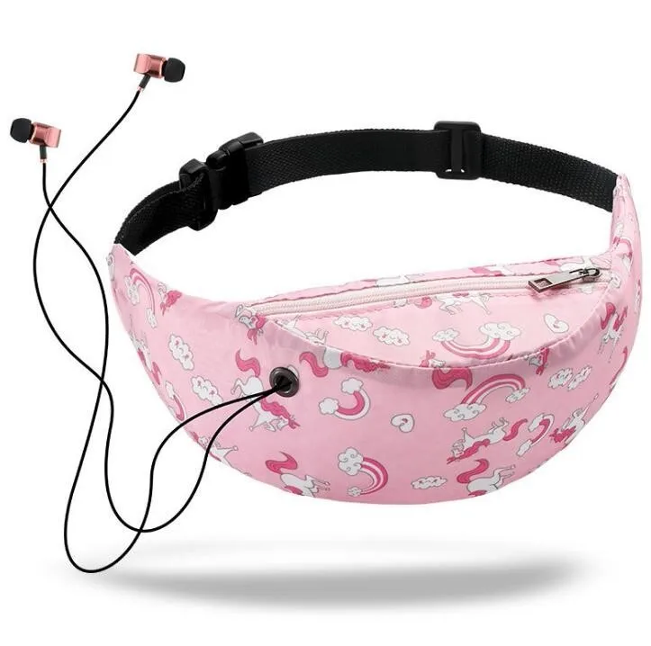 Pink Waist bag Кошелек для путешествий с принтом, Женская поясная сумка, для отдыха на природе, для альпинизма, для фитнеса, для телефона, поясная сумка, дорожные аксессуары - Цвет: Pink Waist bag