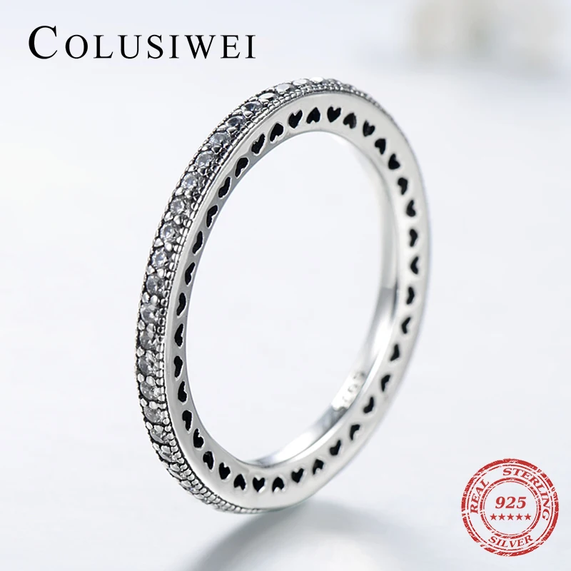 Женское Винтажное кольцо COLUSIWEI классическое обручальное из чистого серебра 925