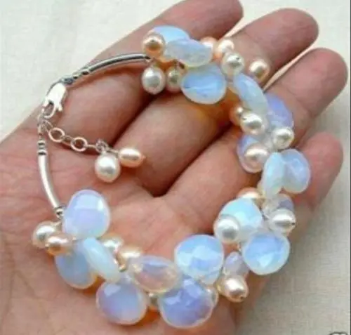 

Изысканный Moonjade пресной воды жемчужный браслет, Кристалл жемчуга> Женские украшения Бесплатная доставка