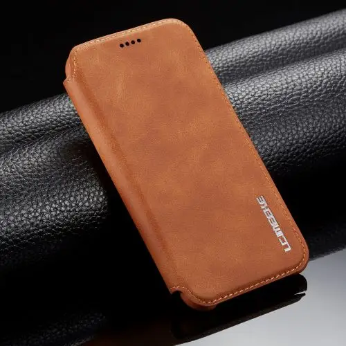 Brown Кожаный чехол для iPhone XS MAX, роскошный флип-чехол с магнитом, деловой, винтажный противоударный чехол для iPhone X, XR, XS, чехол-кошелек - Цвет: Brown