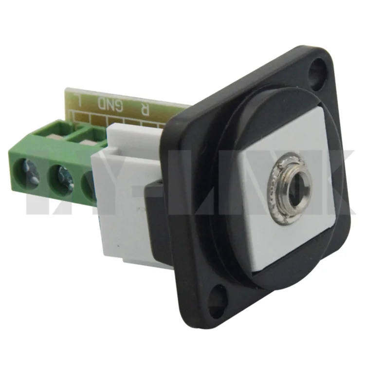 

D type metal 3.5mm audio with backside screw connector