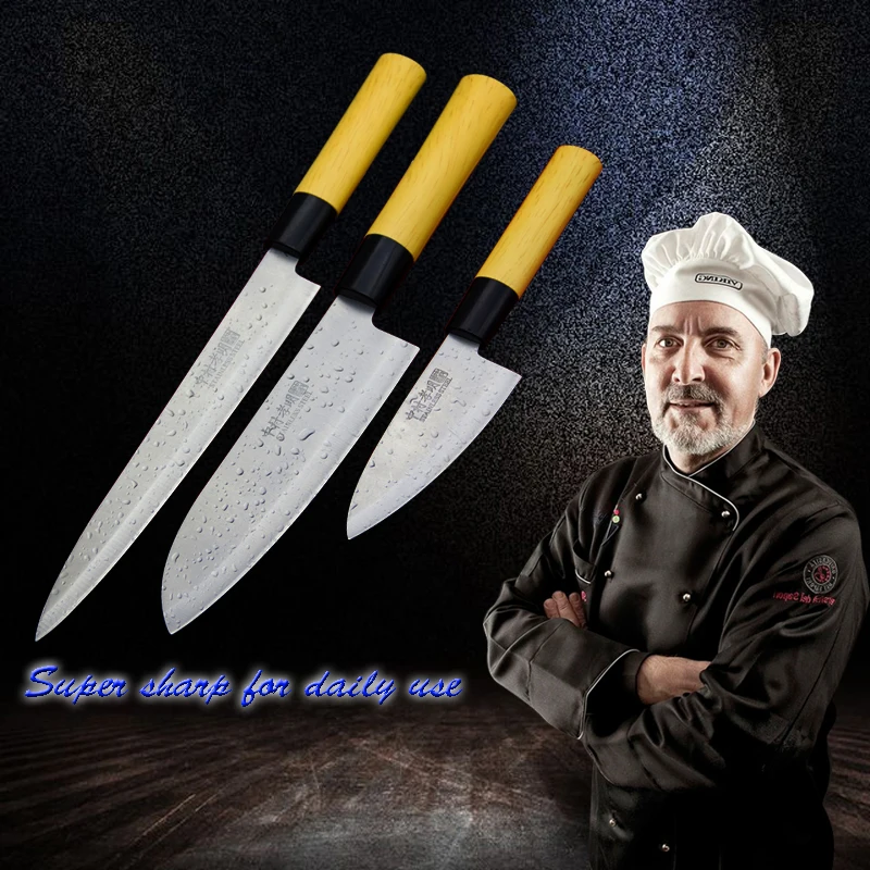 Комплект из 3 предметов Santoku шеф повар Ножи комплект 420SS лезвие Нержавеющая сталь