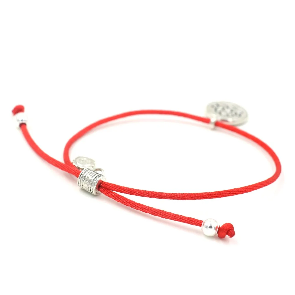3 Набора женского очарования Браслет Микс Om Buddha Lotus Rope Braided Lovers Lucky Красная нить Браслеты Стринг Регулируемая Ювелирные изделия.