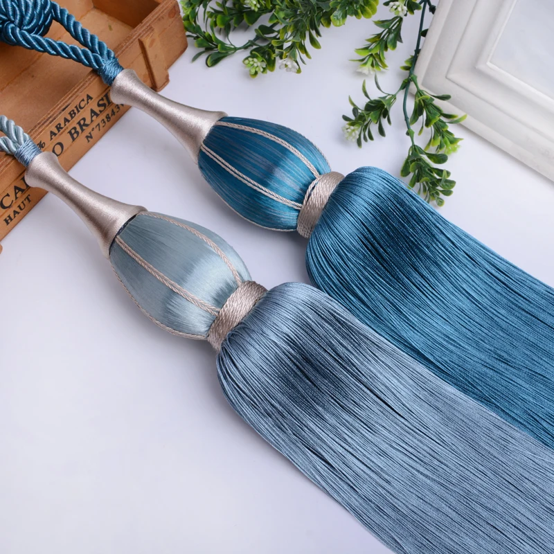 

2Pcs/set Tassel Curtain Accessories Curtains Fringes Balls Curtain Tassels Tiebacks Hanging Balls for Living room Decoration