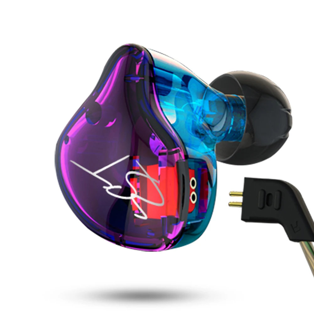 Оригинальные цветные гибридные наушники KZ ZST с мощным басом Hi-Fi наушники-вкладыши