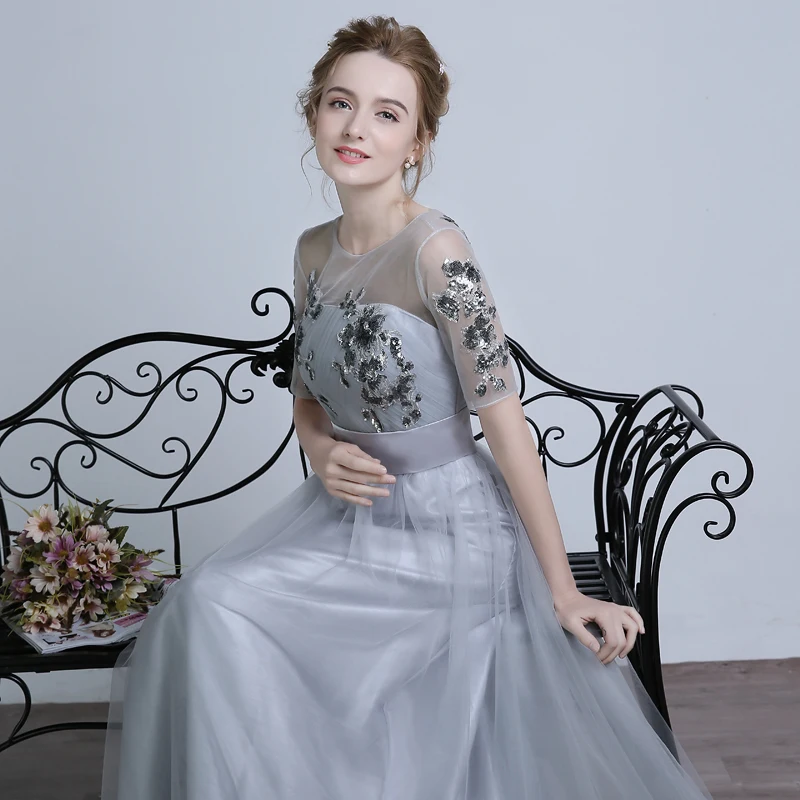 Женское вечернее платье с блестками темно фиолетовое для подружки невесты