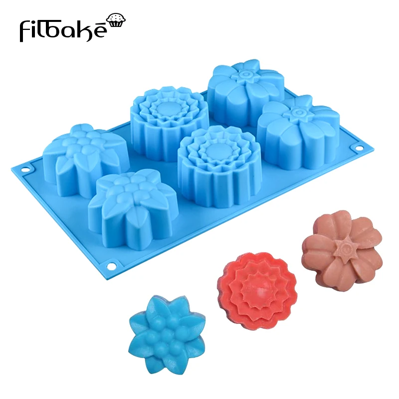 

FILBAKE 6 cavity 3D в форме цветка из силикона пресс-форма для мыла выпечка торта формы для пудинга Fondant (сахарная) украшения для тортов мусс инструме...