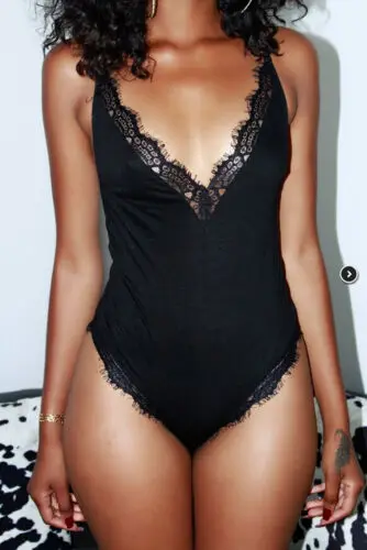 Женский кружевной комбинезон с v образным вырезом и открытой спиной новинка