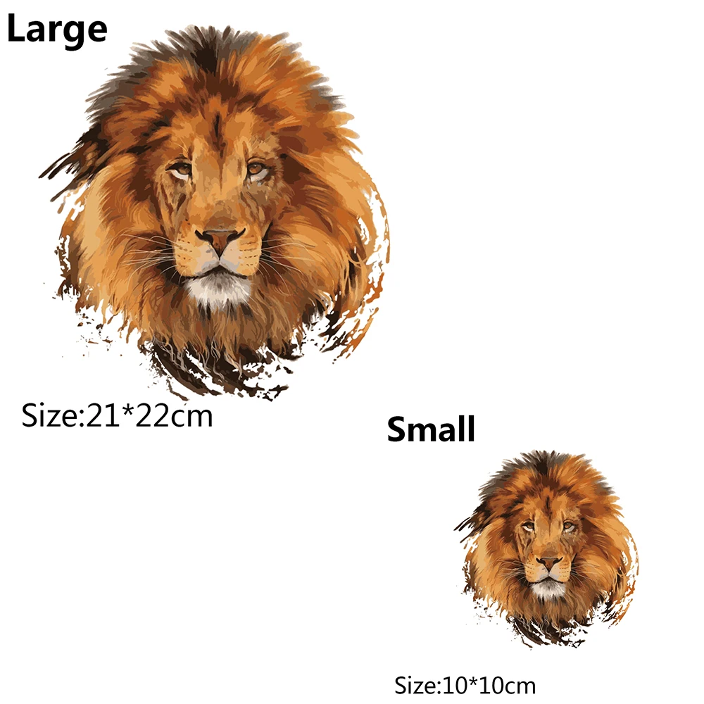 Моющийся утюжок А уровня с аппликацией патчи тигром и львом футболка