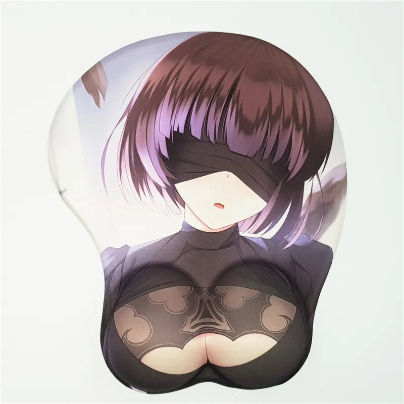 Игровые 3D коврики для мыши NieR:Automata 2B Женская грудь коврик с силиконовым гелем