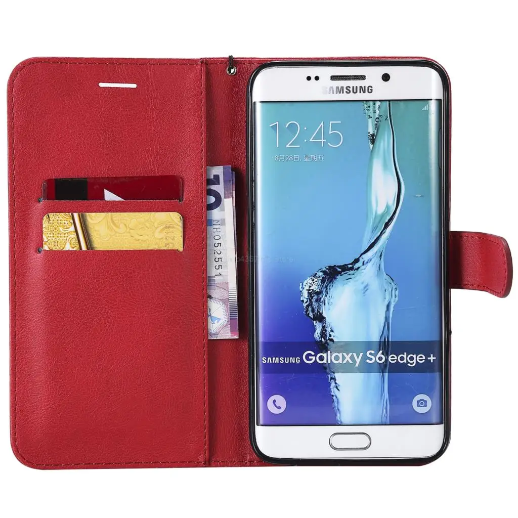 Чехол с откидной крышкой для Samsung Galaxy S6 Edge Plus G928 G928F однотонный Чехол-книжка из